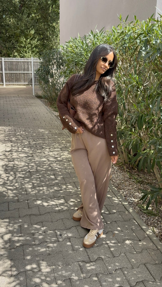 PANTALON JOGGING TAUPE