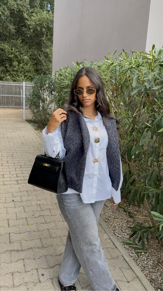 GILET MOUMOUTE SANS MANCHES BLEU MARINE