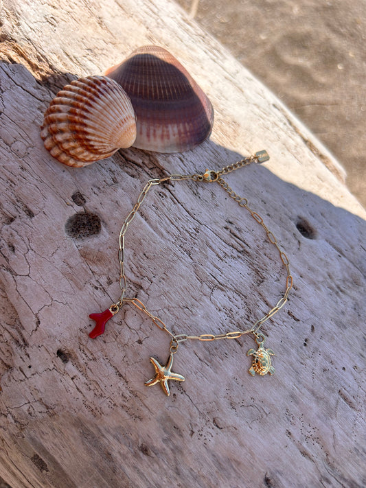 CHAÎNE DE CHEVILLE CORAIL
