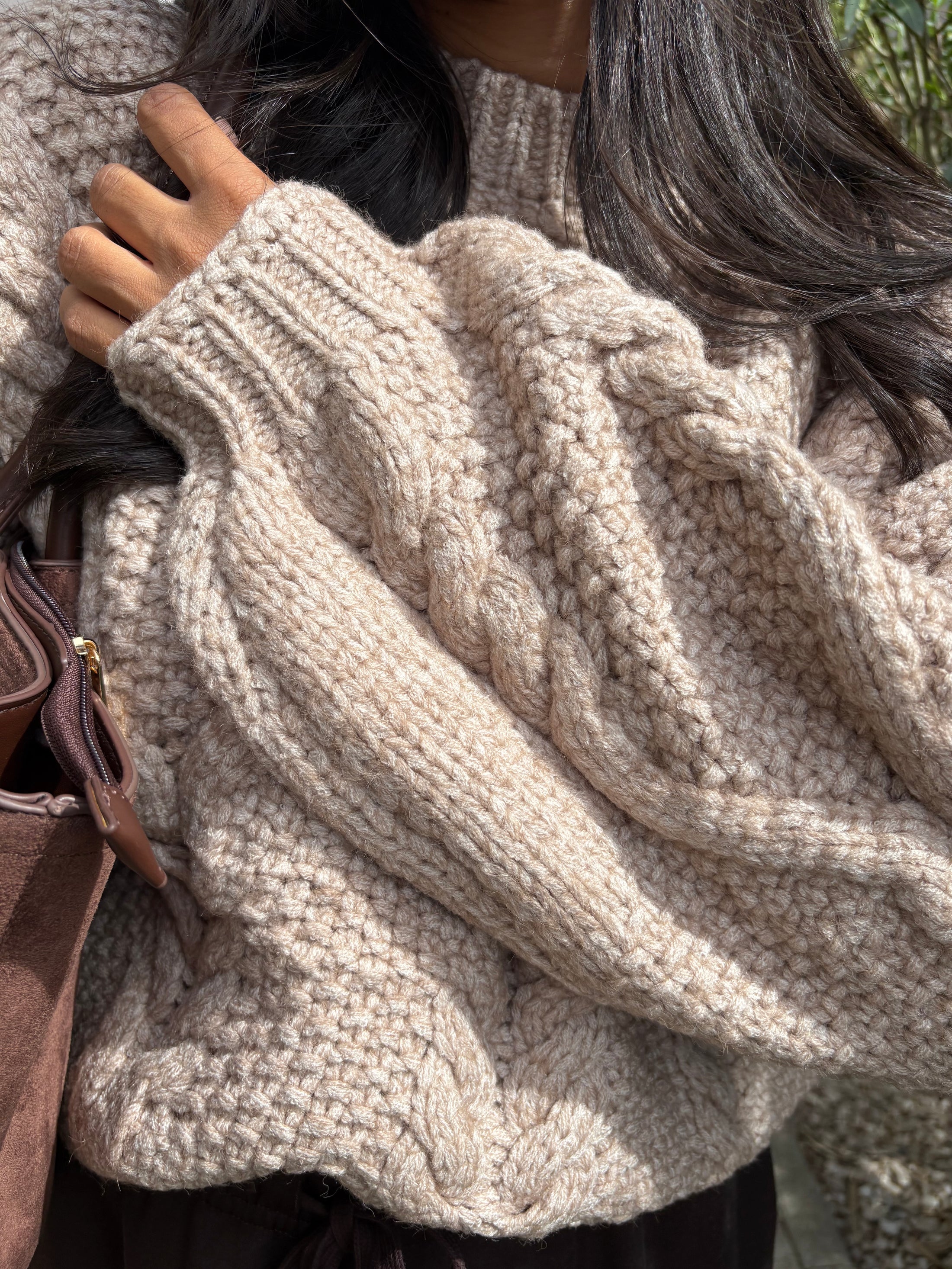 PULL TORSADÉ BEIGE