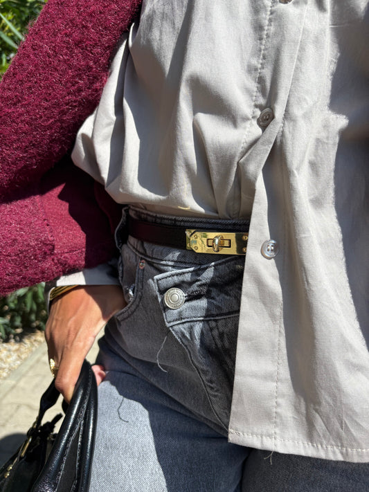 CEINTURE EN CUIR NOIR