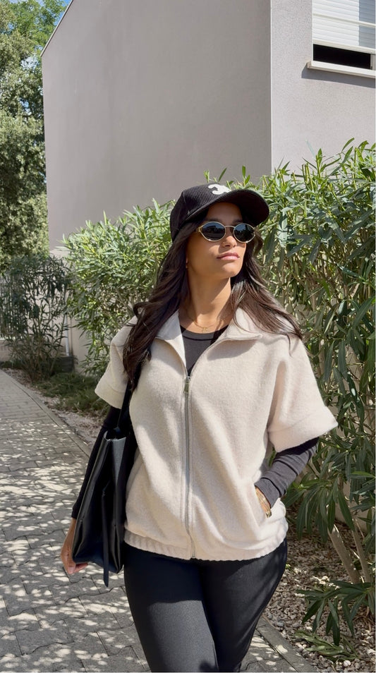 VESTE SANS MANCHES CRÈME