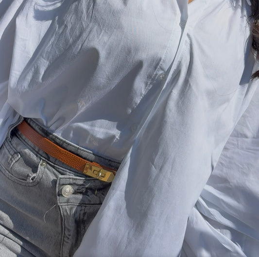 CEINTURE EN CUIR MARRON